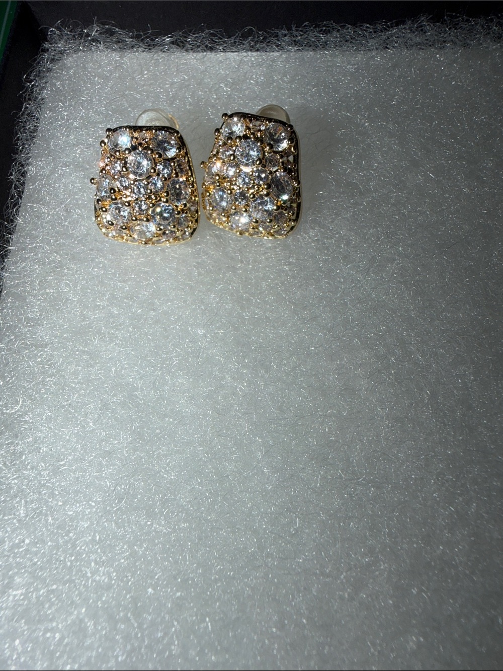 New Zirconia Gold Stud Earrings - sparkles bling